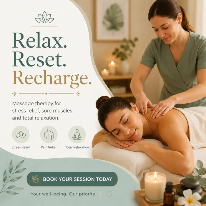 Sample social media post for a massage studio